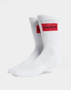 HUGO 2 Pack Rib Label Socks