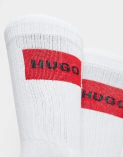 HUGO 2 Pack Rib Label Socks -Dameskledingwinkel jd 549774 c