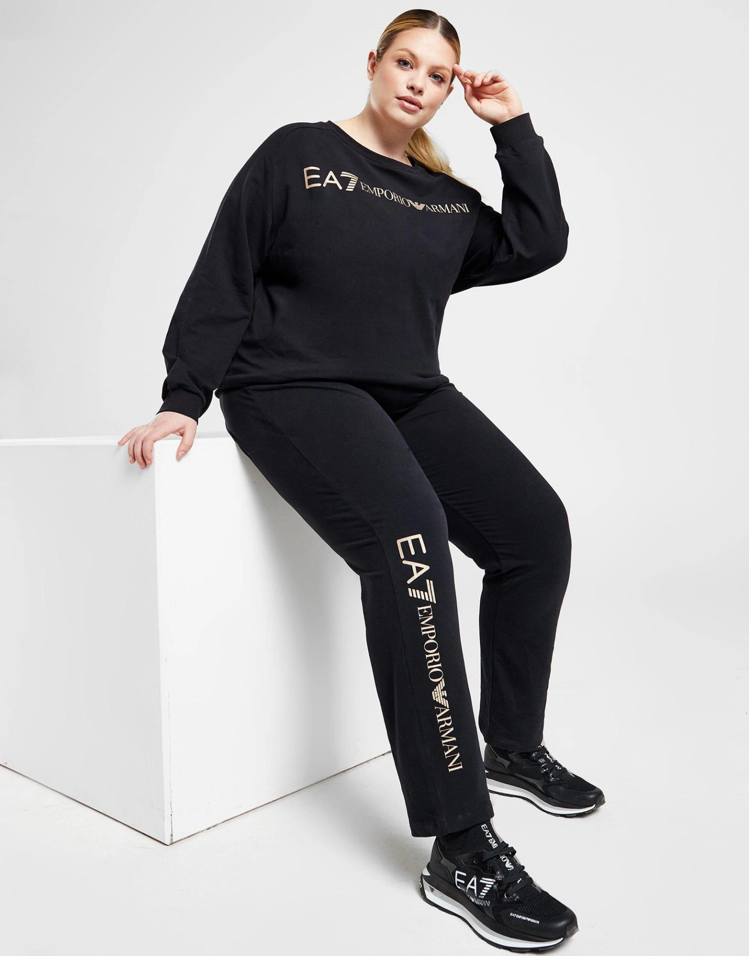 Emporio Armani EA7 Plus Size Logo Crew Tracksuit 3 Emporio Armani EA7 Plus Size Logo Crew Tracksuit