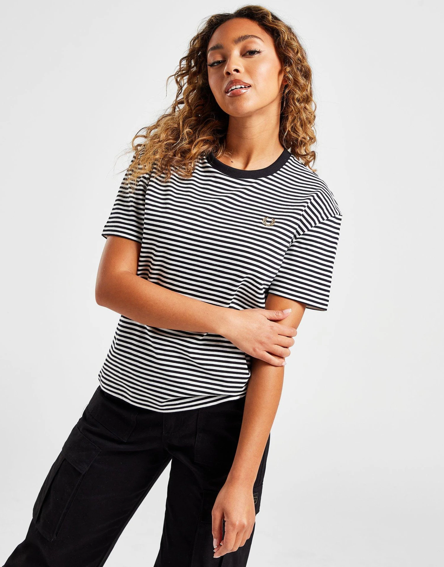 Fred Perry Striped T-Shirt Women's 6 Fred Perry Striped T-Shirt Women's - Afbeelding 4